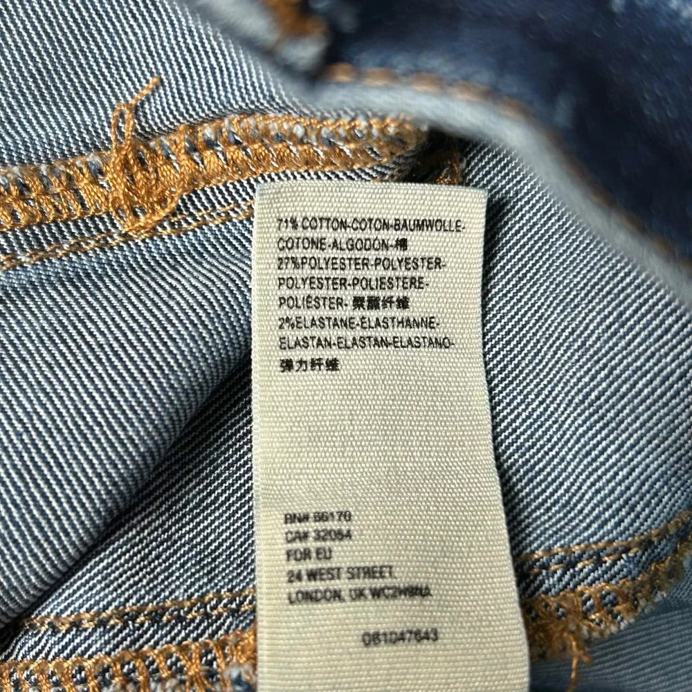 We The Free Free People High Rise Seamed Skinny Jeans Blue 28 OB1047643